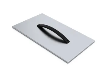 Metal lid with handle for ELQ electric grill, shown from different angles.