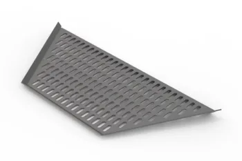 The Flamula 800 metal fire pit with a modern hexagonal design and orange legs is suitable for outdoor use.