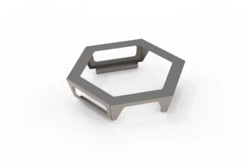 Accessories for Flamula metal fire pit: plate, thick plate, classic grate, and small grate for outdoor cooking
