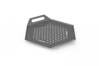 Accessories for Flamula metal fire pit: plate, thick plate, classic grate, and small grate for outdoor cooking