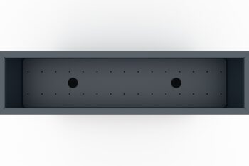Modern metal planter in anthracite color - dimensions 30x120x60 cm
