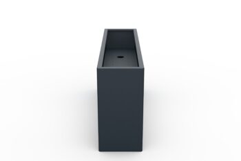 Modern metal planter in anthracite color - dimensions 30x120x60 cm