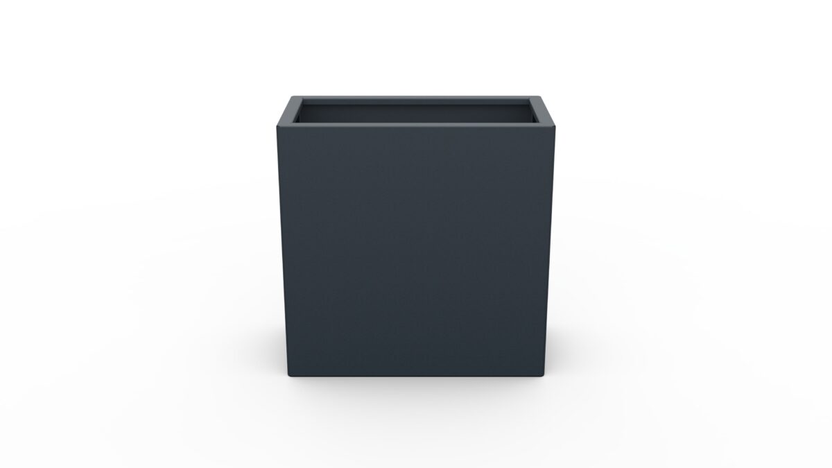 Modern metal planter in anthracite (RAL1076 FS) - dimensions 30x60x60 cm.