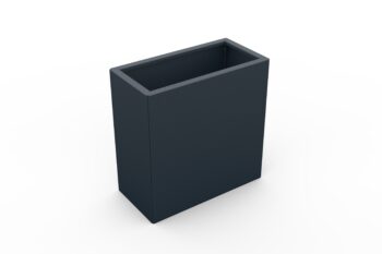 Modern metal planter in anthracite (RAL1076 FS) - dimensions 30x60x60 cm.