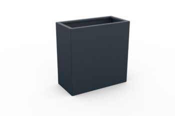 Modern metal planter in anthracite (RAL1076 FS) - dimensions 30x60x60 cm.