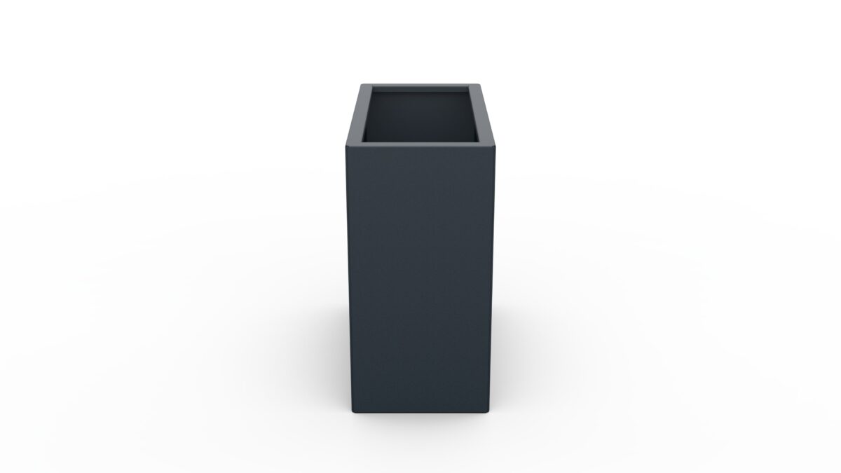Modern metal planter in anthracite (RAL1076 FS) - dimensions 30x60x60 cm.