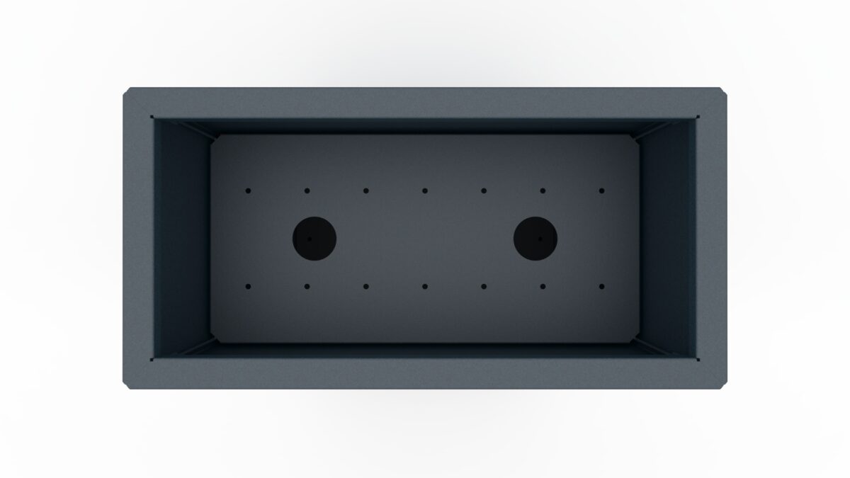 Modern metal planter in anthracite (RAL1076 FS) - dimensions 30x60x60 cm.