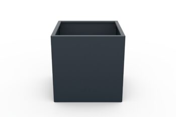 Modern metal planter in anthracite color - dimensions 60x60x60 cm.