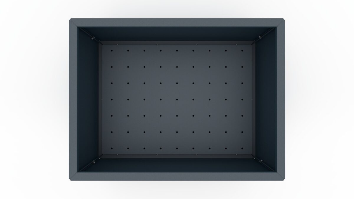 Modern metal planter in anthracite color - dimensions 60x120x30 cm.