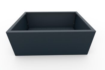 Modern metal planter in anthracite color - dimensions 60x120x30 cm.