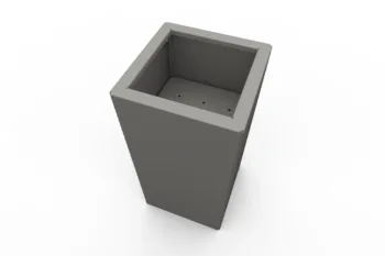 Modern metal planter in RAL9007 - dimensions 30x30x60 cm.