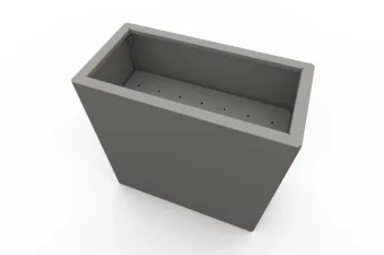 Modern metal planter in RAL9007 FS color - dimensions 30x60x60 cm.