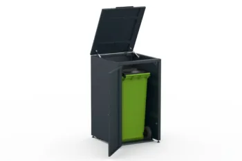 Metal bin cover for one 240-litre bin with classic lid for easy opening