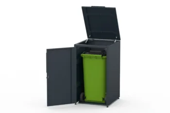 Metal bin cover for one 240-litre bin with classic lid for easy opening