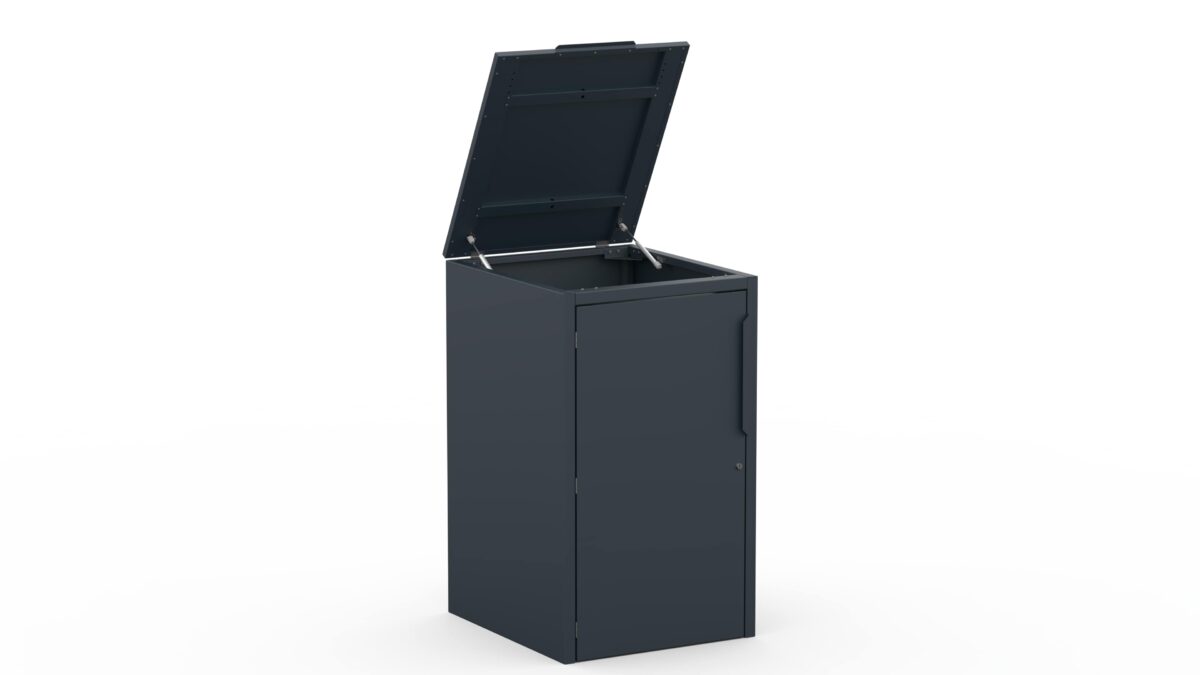 Metal bin cover for one 240-litre bin with classic lid for easy opening