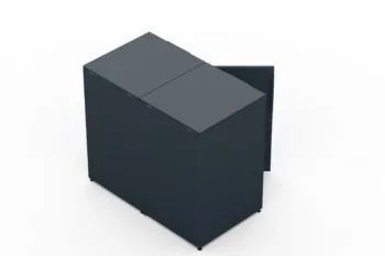 Metal bin cover for two 240-litre bins with classic lid and smooth doors without pattern
