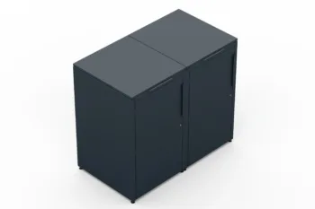Metal bin cover for two 240-litre bins with classic lid and smooth doors without pattern