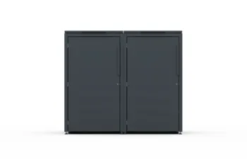 Metal bin cover for two 240-litre bins with classic lid and smooth doors without pattern