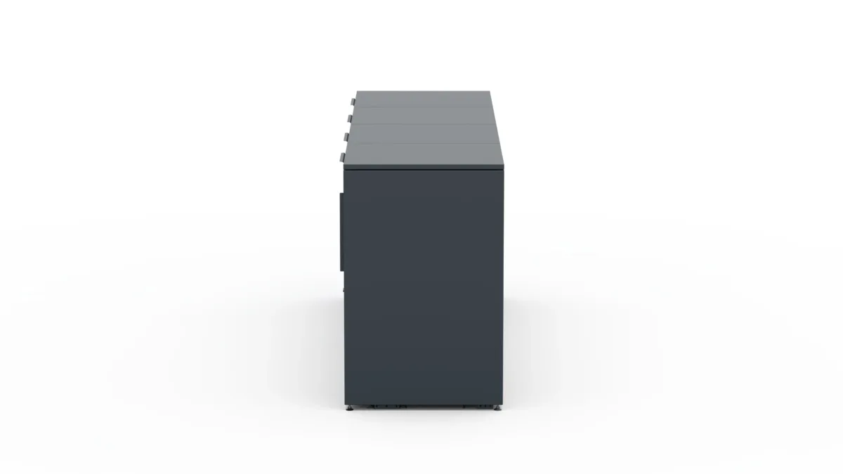 Metal bin cover for four 240-litre bins with classic lid and square pattern door