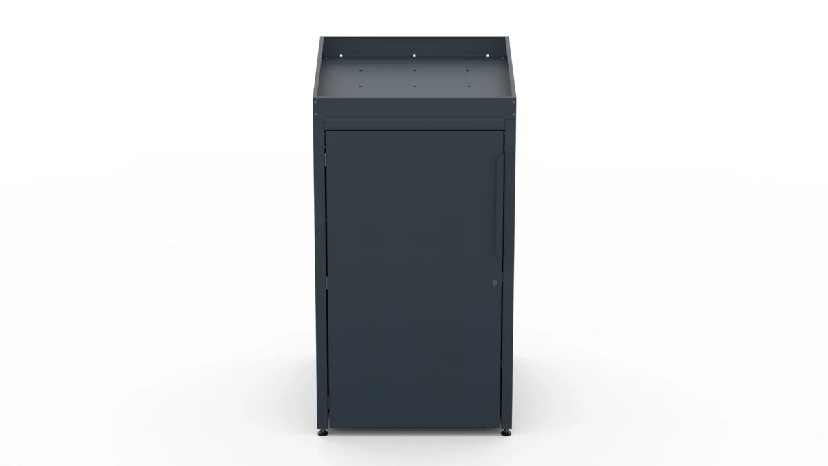 Metal bin cover for one 240-litre bin with flower tray
