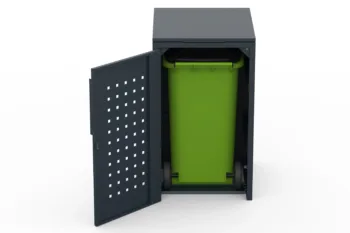 Metal bin cover for one 240-litre bin with standard lid and pattern on the door.