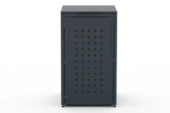 Metal bin cover for one 240-litre bin with standard lid and pattern on the door.