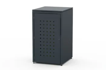 Metal bin cover for one 240-litre bin with standard lid and pattern on the door.
