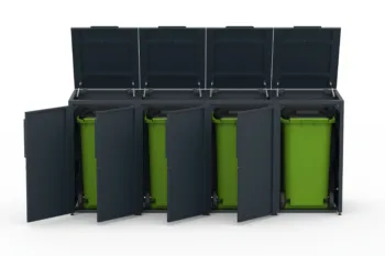 Metal bin cover for four 240-litre bins.