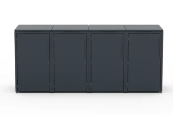 Metal bin cover for four 240-litre bins.