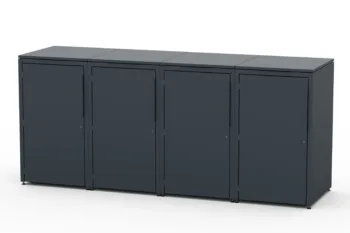 Metal bin cover for four 240-litre bins.