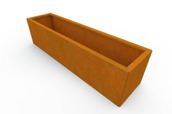 Modern metal planter for flowers - Corten steel - dimensions 30x120x30 cm