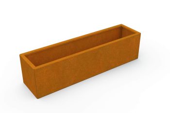 Modern metal planter for flowers - Corten steel - dimensions 30x120x30 cm
