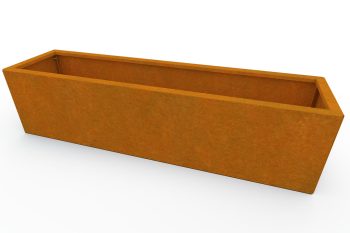 Modern metal planter for flowers - Corten steel - dimensions 30x120x30 cm