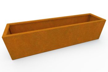 Modern metal planter for flowers - Corten steel - dimensions 30x120x30 cm