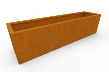 Modern metal planter for flowers - Corten steel - dimensions 30x120x30 cm