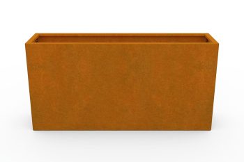 Modern metal planter for flowers - Corten steel - dimensions 30x120x60 cm