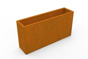 Modern metal planter for flowers - Corten steel - dimensions 30x120x60 cm