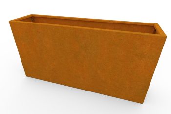 Modern metal planter for flowers - Corten steel - dimensions 30x120x60 cm