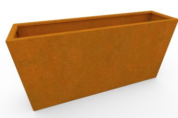 Modern metal planter for flowers - Corten steel - dimensions 30x120x60 cm