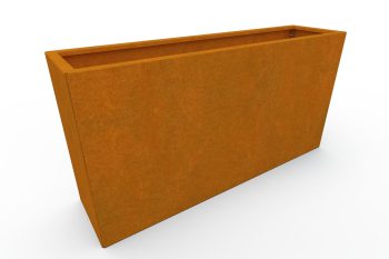 Modern metal planter for flowers - Corten steel - dimensions 30x120x60 cm