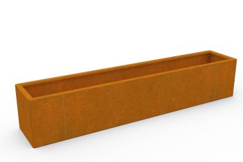 Modern metal planter for flowers - Corten steel - dimensions 30x160x30 cm