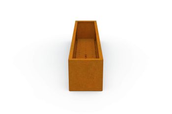 Modern metal planter for flowers - Corten steel - dimensions 30x160x30 cm