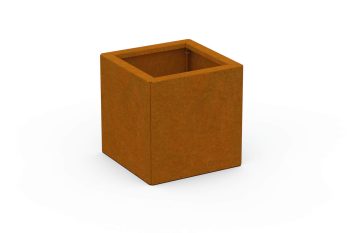Modern metal planter for flowers - Corten steel - dimensions 30x30x30 cm