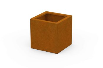 Modern metal planter for flowers - Corten steel - dimensions 30x30x30 cm