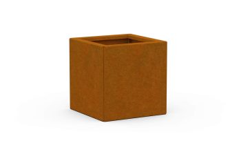 Modern metal planter for flowers - Corten steel - dimensions 30x30x30 cm