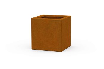 Modern metal planter for flowers - Corten steel - dimensions 30x30x30 cm