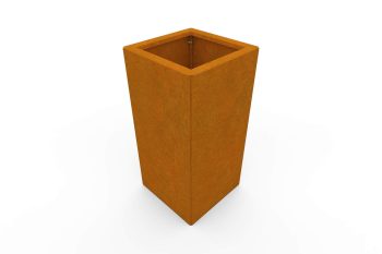 Modern metal planter for flowers - Corten steel - dimensions 30x30x60 cm