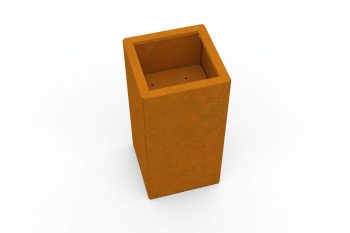 Modern metal planter for flowers - Corten steel - dimensions 30x30x60 cm