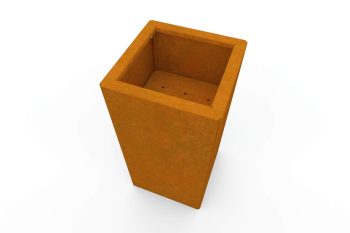 Modern metal planter for flowers - Corten steel - dimensions 30x30x60 cm