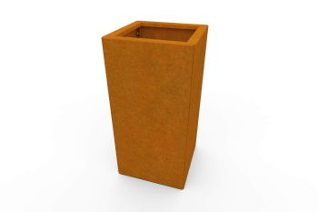 Modern metal planter for flowers - Corten steel - dimensions 30x30x60 cm